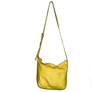 American Leather Co Yellow Dayton Leather Crossbody Bag